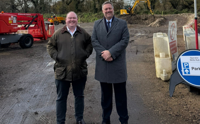 Cllr Broom and Cllr Broadbent at the Operator Skills Hub, Iver