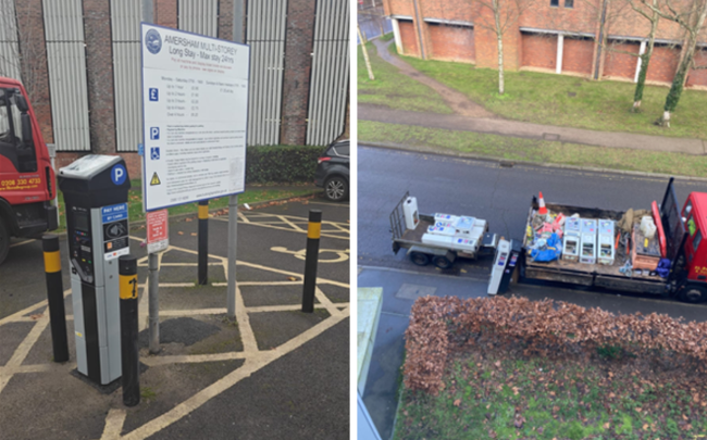Collage of new payment machines installed in Amersham MSCP