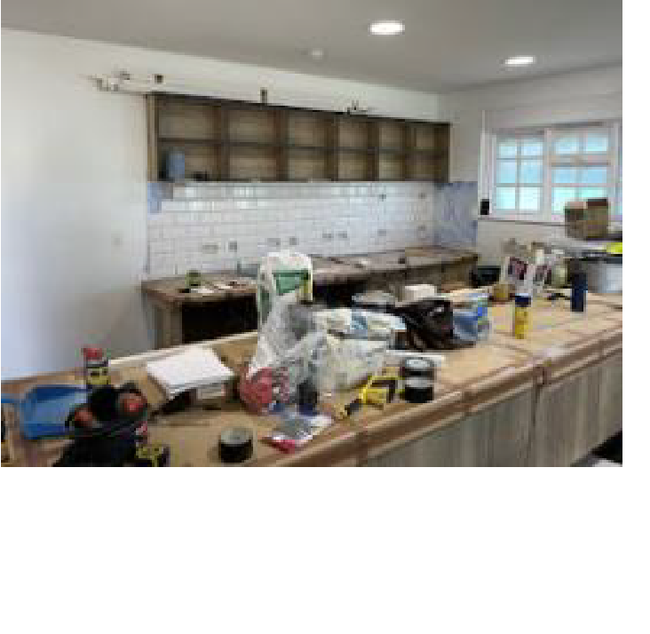 Counter with tiled splash back