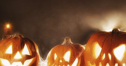 Scary carved Halloween pumpkins