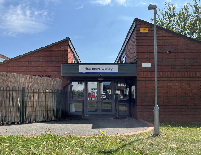 An image of the exterior of the Hazlemere Library building.