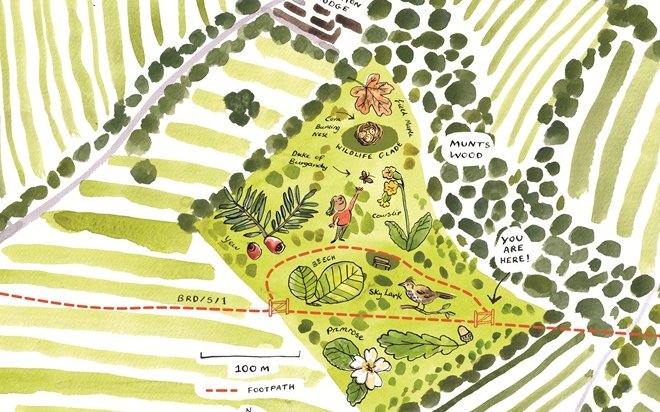 Lower Munts Wood map