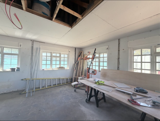 Image shows the internal view of Stoke Poges Country Park café building works