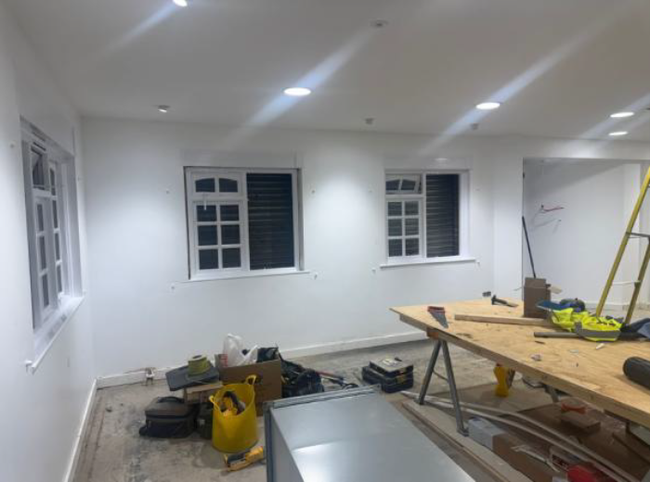 Walls and ceiling painted