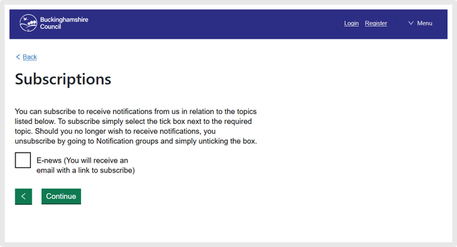 Subscriptions screen